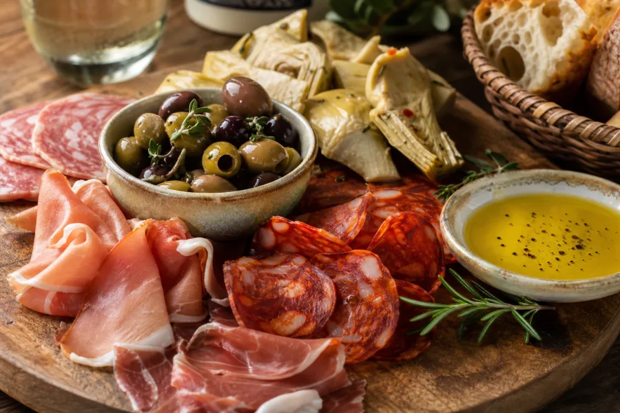 Assiette de charcuterie du Sud Chez Nino.
