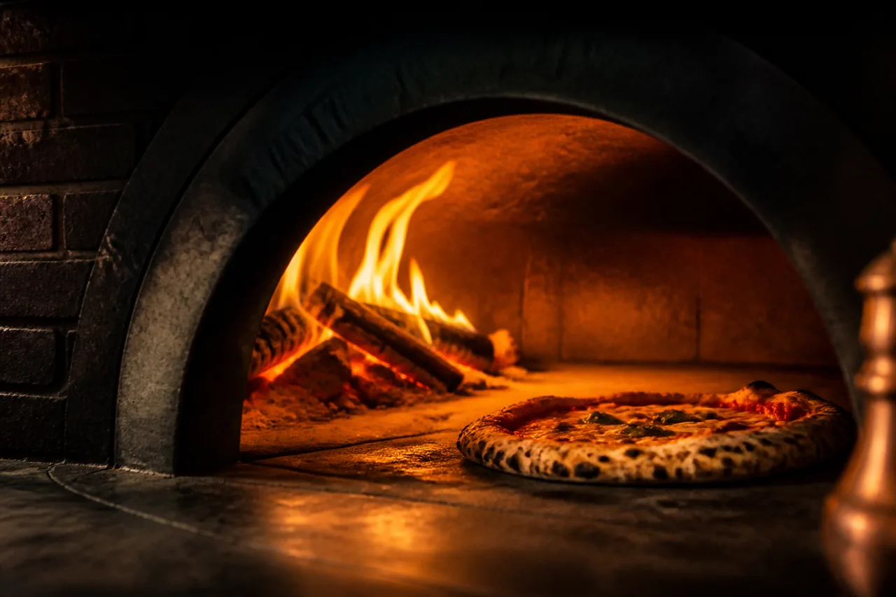 Four à bois de Chez Nino, lueur ambrée et croûte croustillante